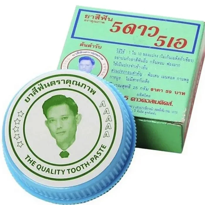 Тайская органическая отбеливающая зубная паста 5 Star 5 A Original toothpaste, 25 гр