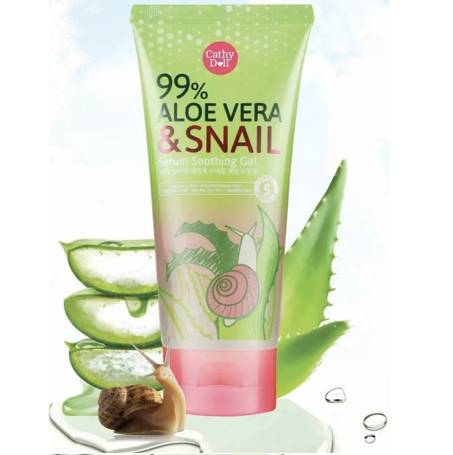 Гель алоэ вера с муцином улитки Cathy Doll 99% Aloe Vera Snail Gel, 175 мл