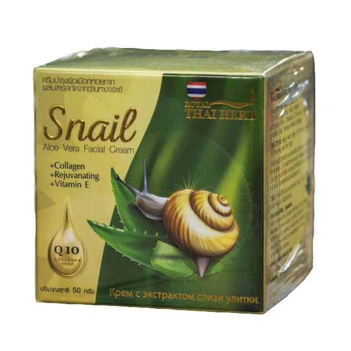 Антивозрастной крем со слизью улитки и алоэ вера Thai Herb, 50 мл