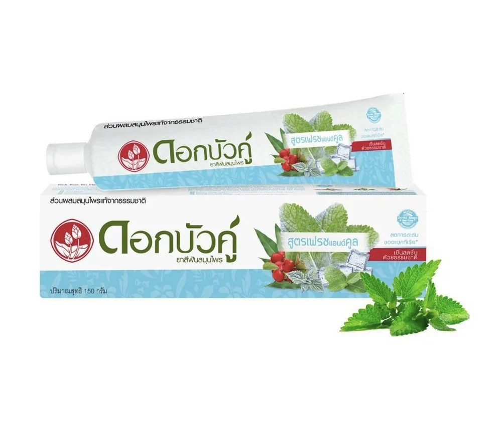 Традиционная травяная зубная паста с охлаждающим эффектом Twin Lotus Cool and Fresh, 100 гр