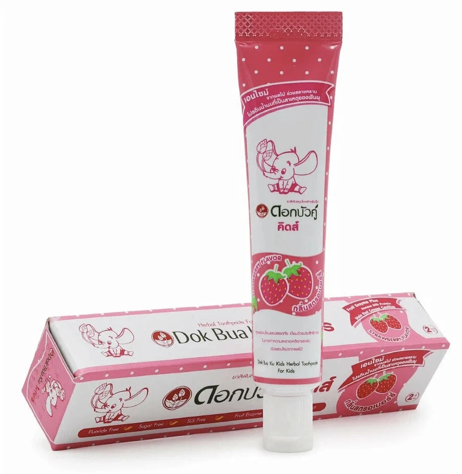 Зубная паста для детей старше 3х лет со вкусом клубники Twin Lotus Dok Bua Ku Kids, 35 гр