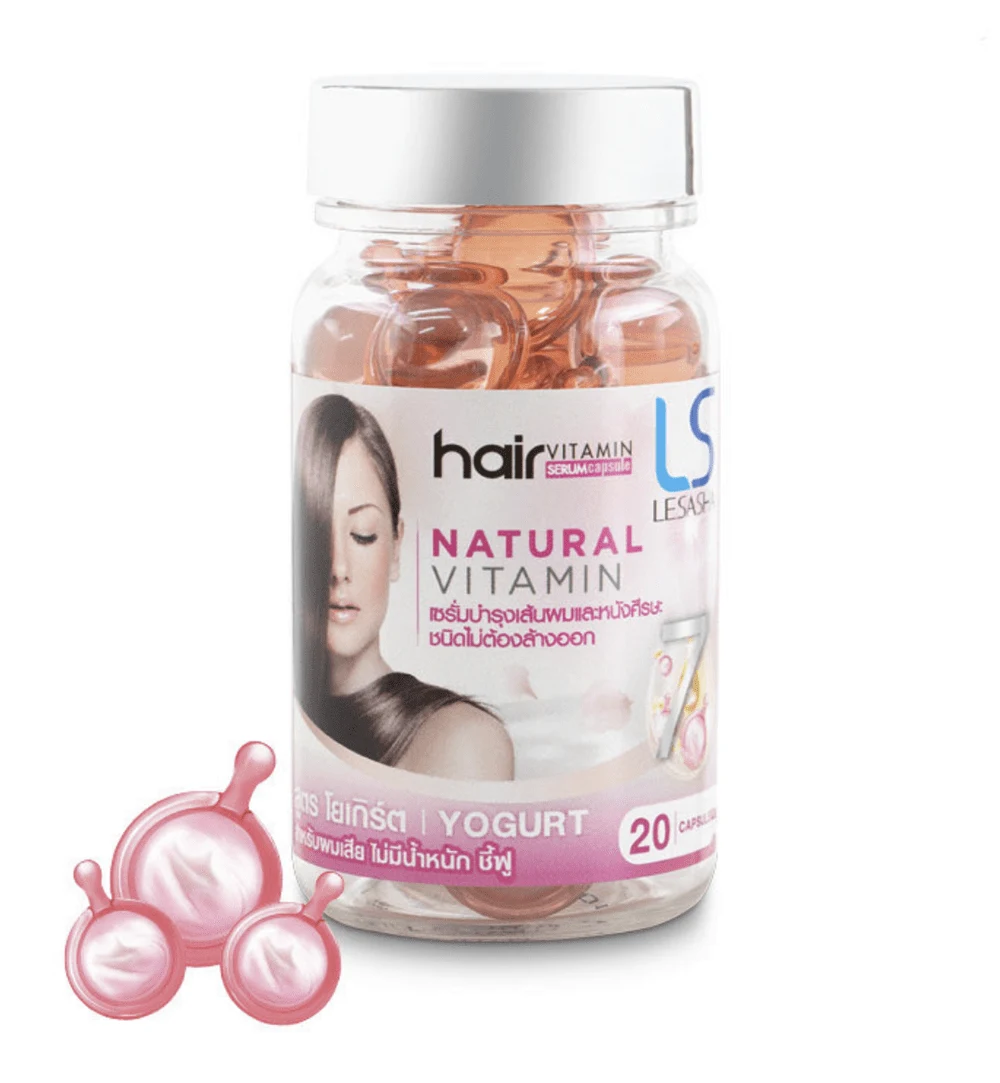 Витаминное масло для волос в капсулах с йогуртом LESASHA YOGURT, 20 капсул
