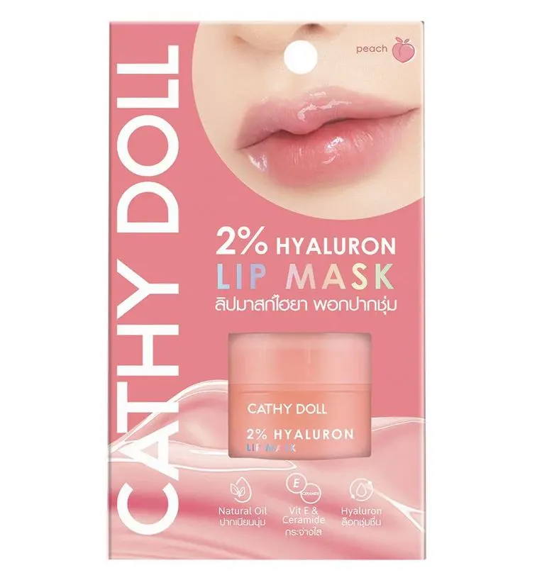 Маска для губ с 2%-й гиалуроновой кислотой Cathy Doll 2% Hyaluron Lip Mask Peach, 4.5 гр