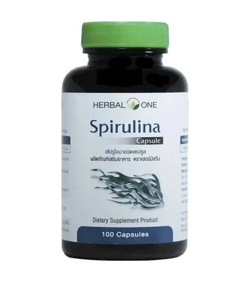 Спирулина морская водоросль в капсулах Herbal One, Spirulina, 100 капсул