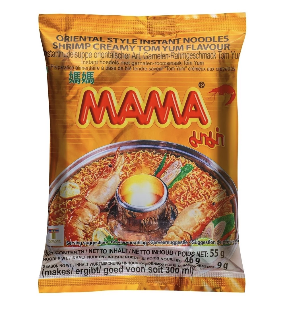 Лапша быстрого приготовления со вкусом Том Ям Mama, 55 гр