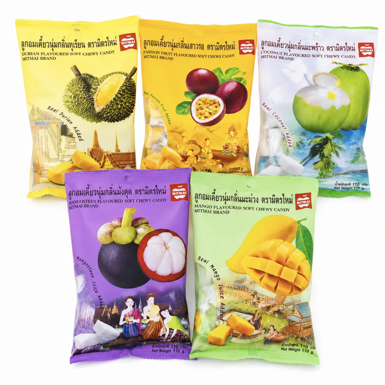 Конфеты тайские сразными вкусами MITMAI, 110г