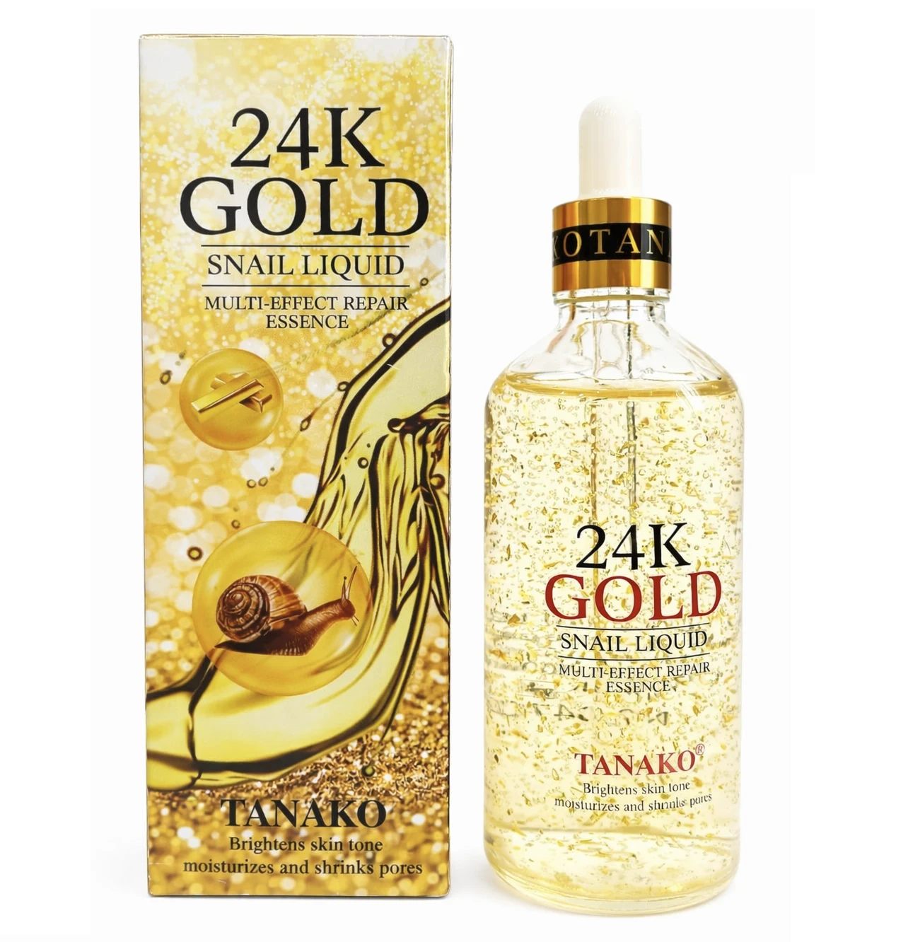 Сыворотка-эссенция с муцином улитки и частичками золота 24k Gold Tanako, 100 мл