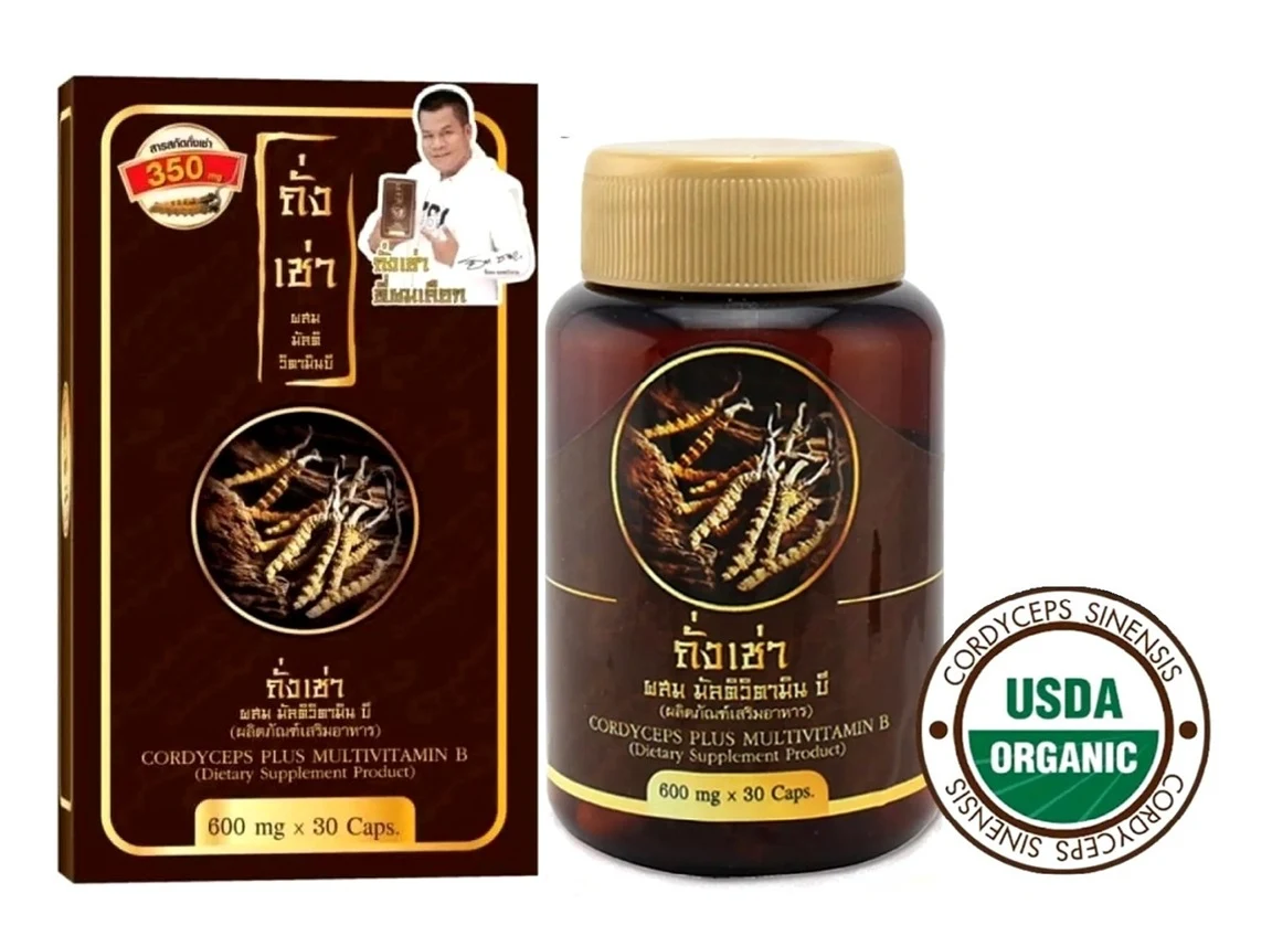 Высококонцентрированный Кордицепс Donutt Cordyceps 350 mg. плюс мультивитамн B, 30 капсул