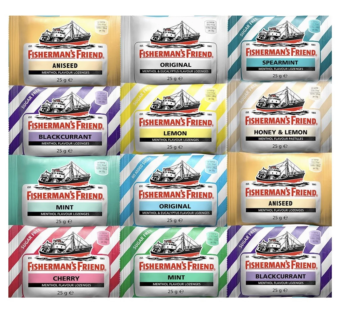 Ментоловые конфеты без сахара от кашля и простуды Fisherman's Friend, 25 гр