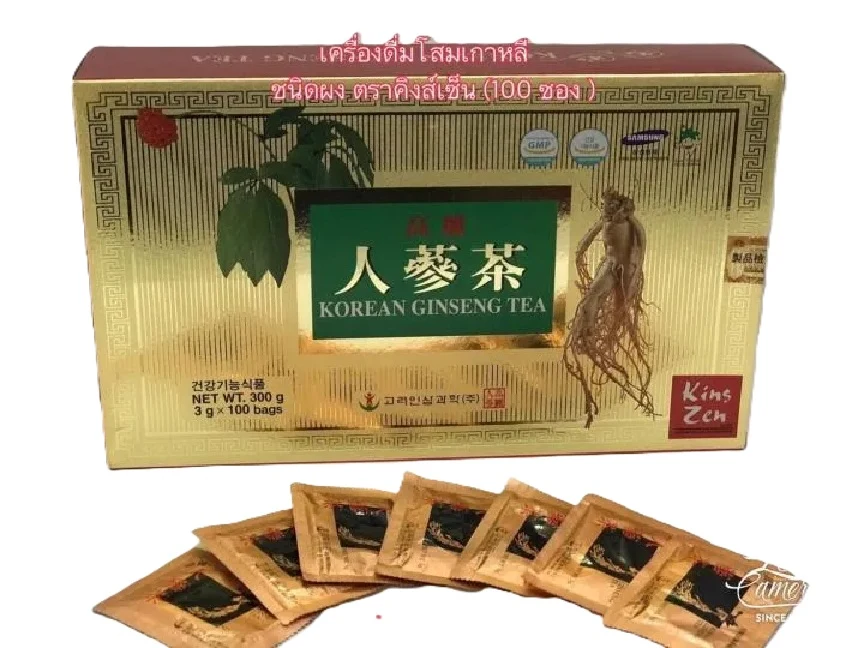 Порошок для напитка из корейского женьшеня от Kingzen Korean Ginseng Tea, 100 пакетиков по 3гр