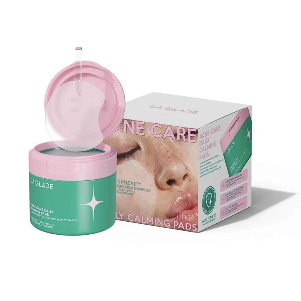 Тонер-пэды с центеллой азиатской LA GLACE Acne Care, 80 шт.