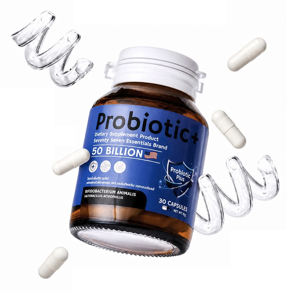 Комплекс Пробиотик + пребиотики PROBIOTICS PLUS, 30 капсул