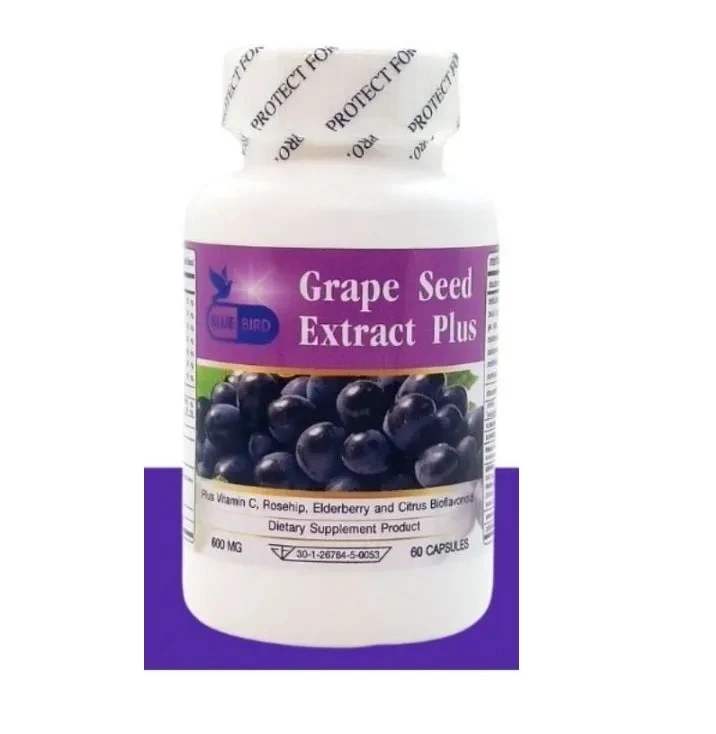 Капсулы от сердечно сосудистых заболеваний из Косточек Винограда Grape Seed Extract Blue Bird, 60 капсул