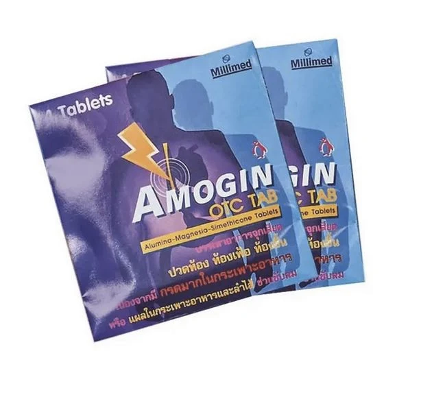 Средство от изжоги и боли в желудке Amogin, 4 таб