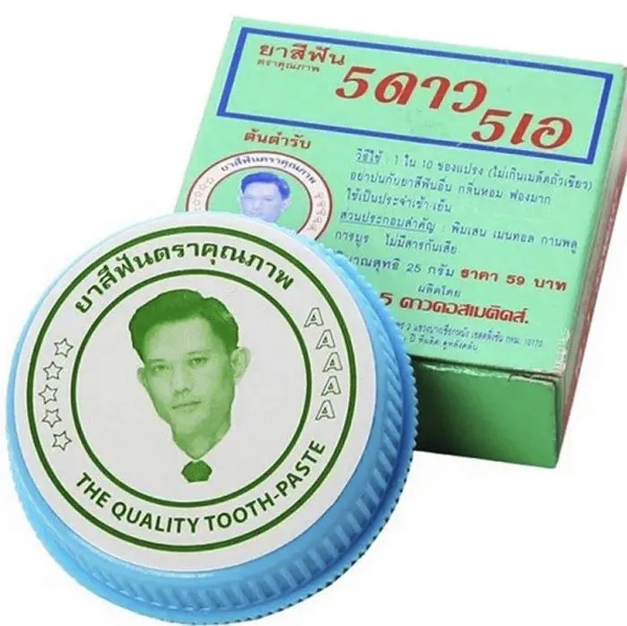 Тайская органическая отбеливающая зубная паста 5 Star 5 A Original toothpaste, 25 гр