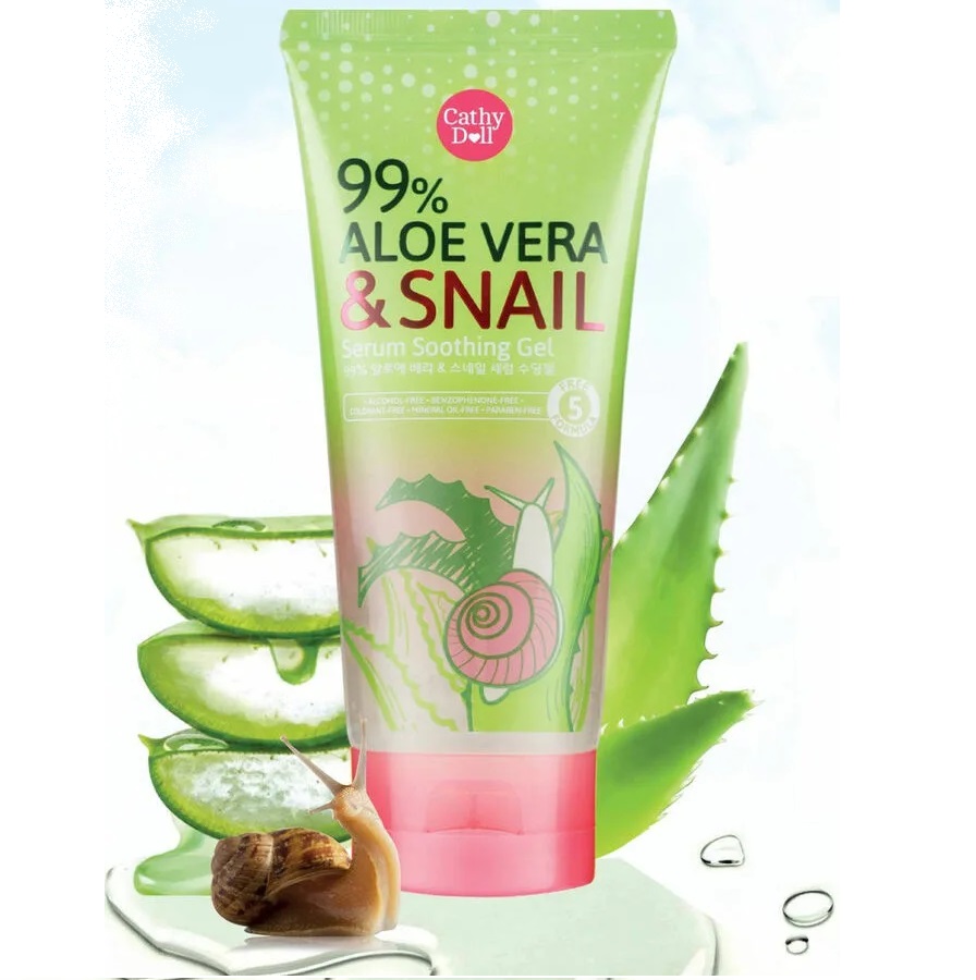 Гель алоэ вера с муцином улитки Cathy Doll 99% Aloe Vera Snail Gel, 175 мл