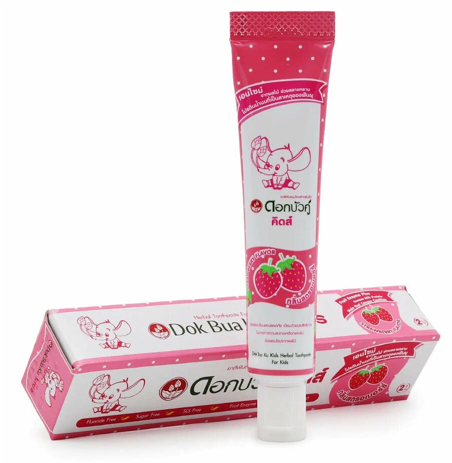 Зубная паста для детей старше 3х лет со вкусом клубники Twin Lotus Dok Bua Ku Kids, 35 гр