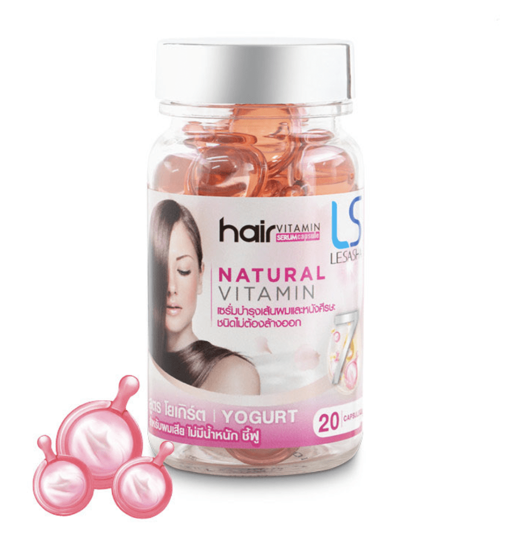 Витаминное масло для волос в капсулах с йогуртом LESASHA YOGURT, 20 капсул