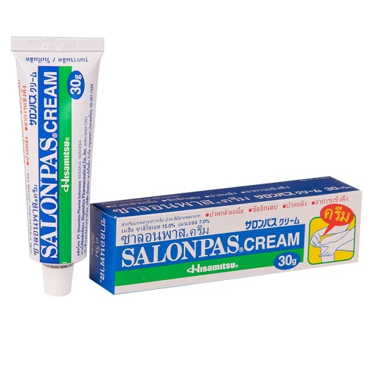 Крем для снятия воспалений и болей в суставах и мышцах от Salonpas Cream, 30гр