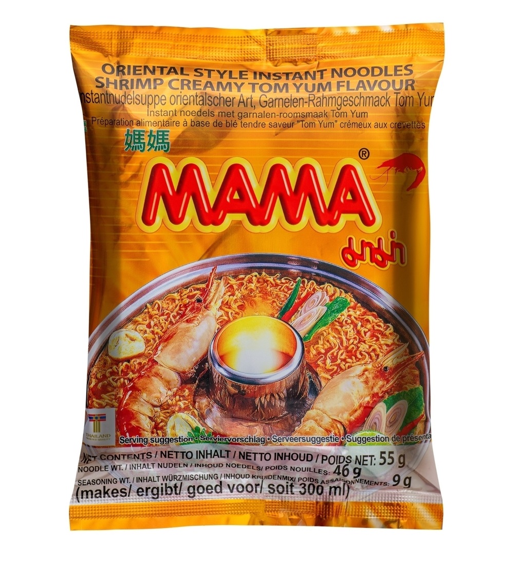 Лапша быстрого приготовления со вкусом Том Ям Mama, 55 гр