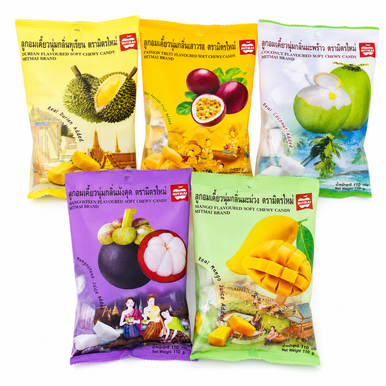 Конфеты тайские сразными вкусами MITMAI, 110г