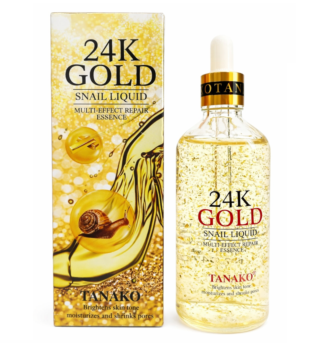 Сыворотка-эссенция с муцином улитки и частичками золота 24k Gold Tanako, 100 мл
