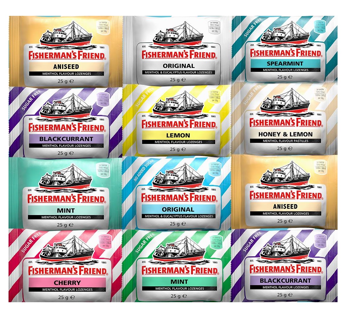 Ментоловые конфеты без сахара от кашля и простуды Fisherman's Friend, 25 гр