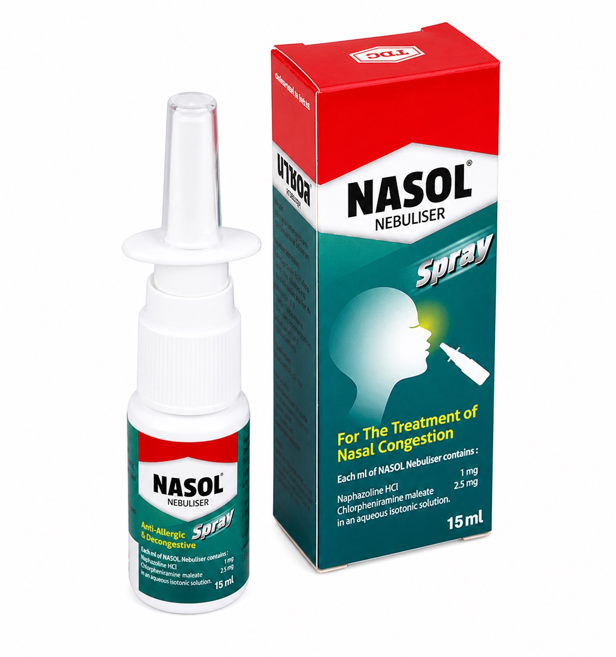 Эффективный спрей для облегчения симптомов насморка от Nasol Nebuliser Spray, 15 мл