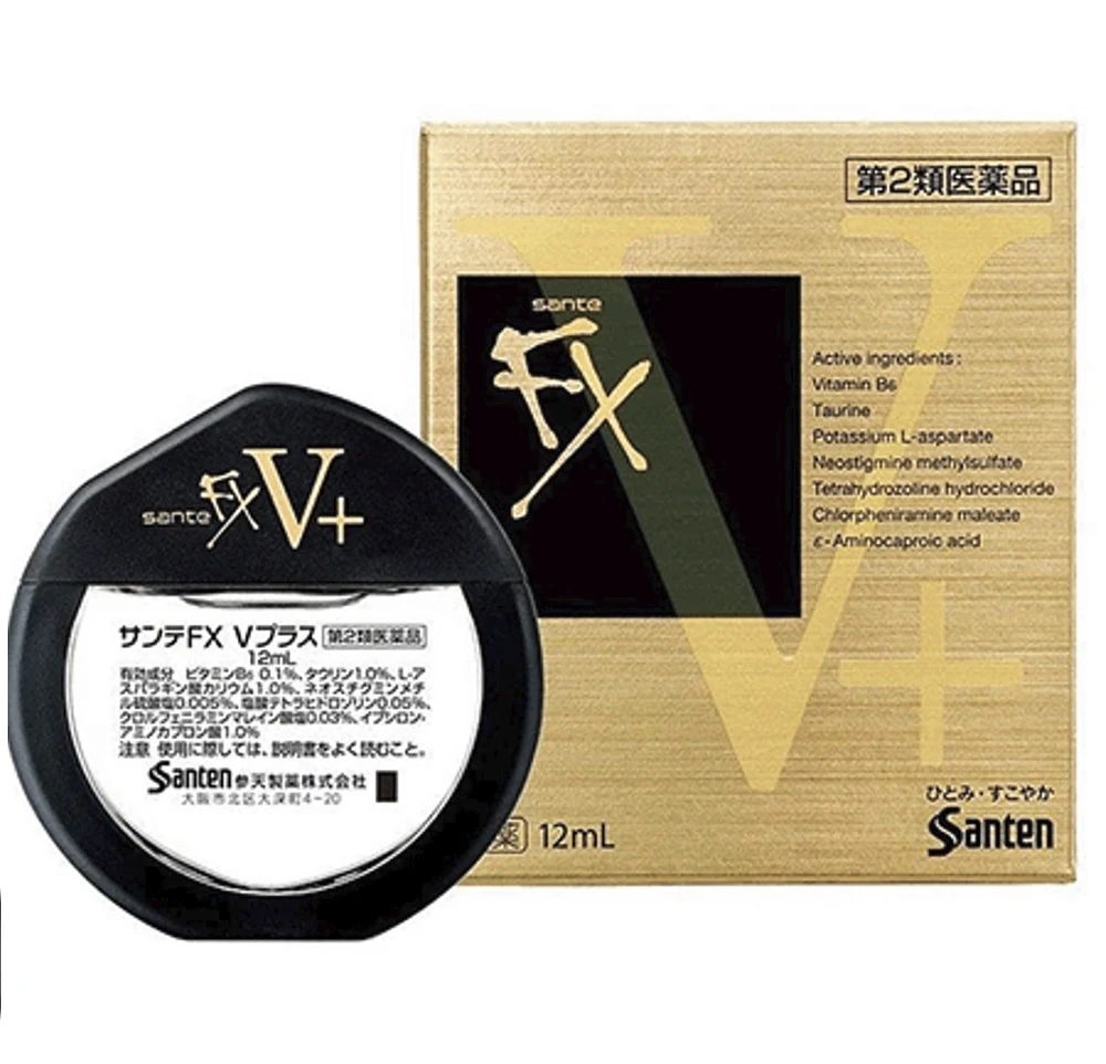 Витаминные капли для глаз Santen Sante FX V+, 12 мл