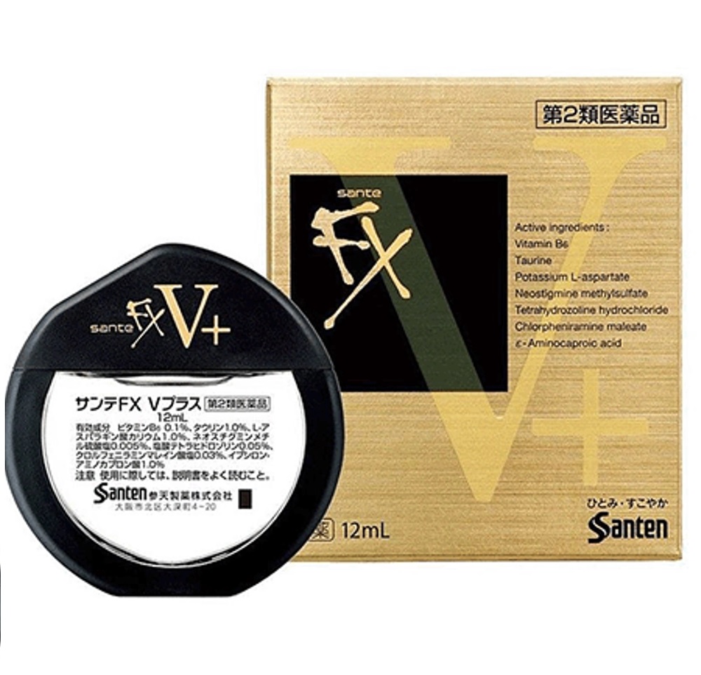 Витаминные капли для глаз Santen Sante FX V+, 12 мл