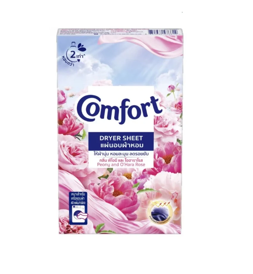 Ароматические салфетки для сушильной машины пион и роза Dryer Sheet, 40 салфеток