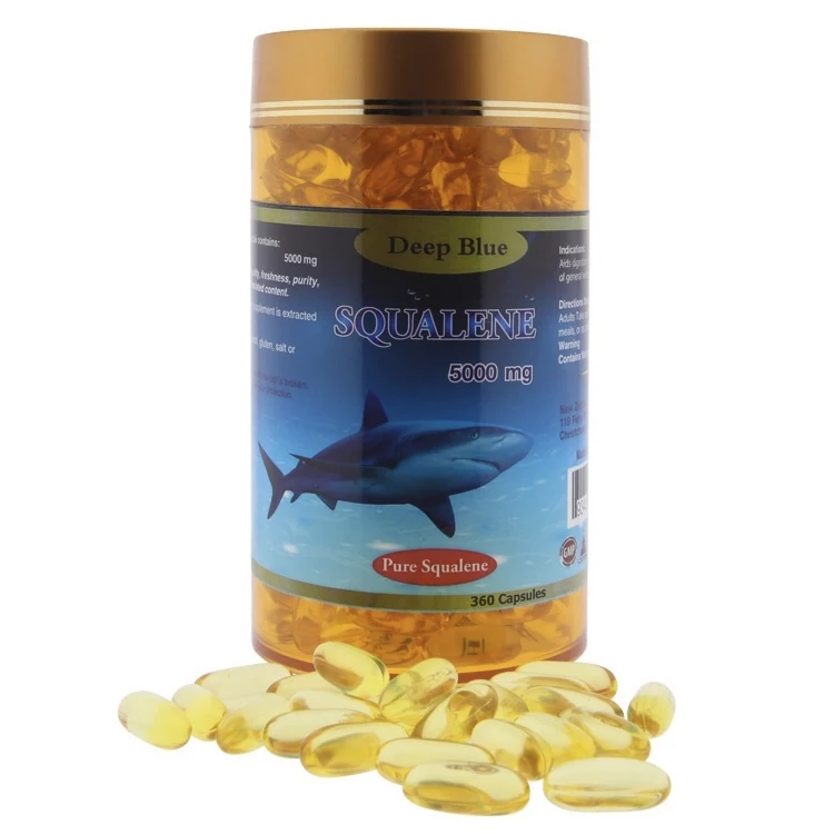 Сквален из печени глубоководной акулы Deep Blue Squalene 5000 mg, 360 капсул