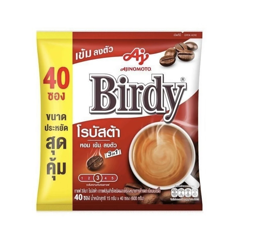 УПАКОВКА 15гр*40 пак., Тайский растворимый кофе Birdy робуста