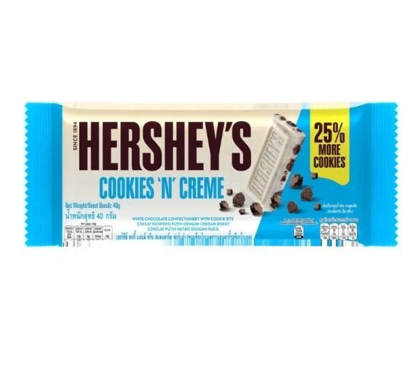 Белый шоколад с кусочками шоколадного печенья Hershey's Cookies 'N' Creme, 40 гр